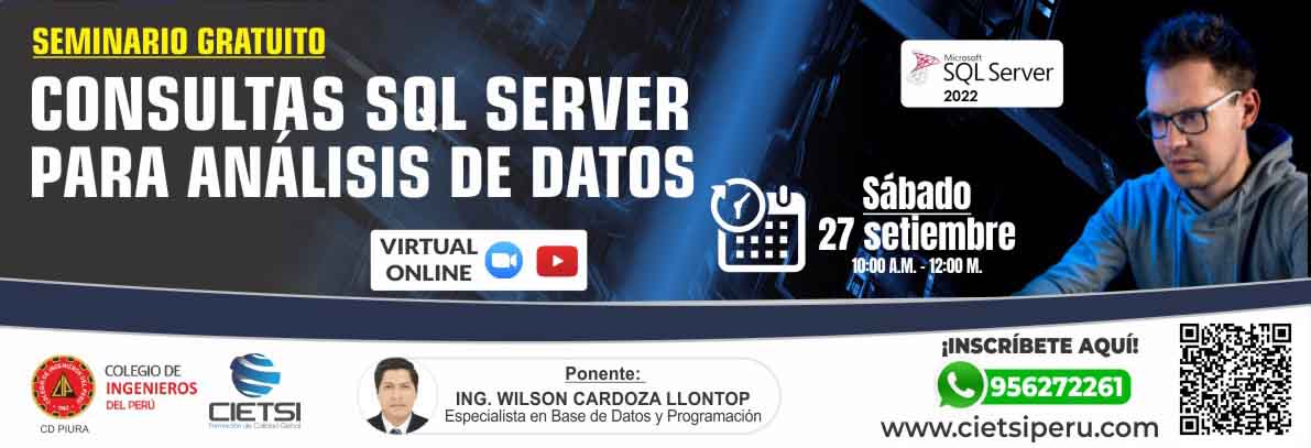 seminario gratuito consultas sql server para anAlisis de datos 2025